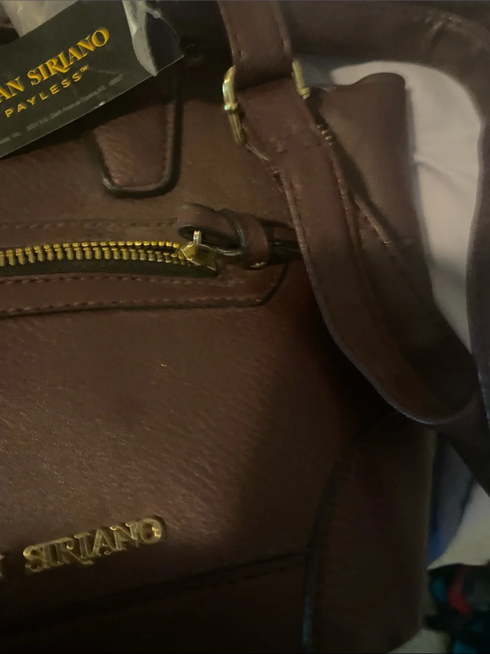 Christian Siriano maroon Leather Satchel